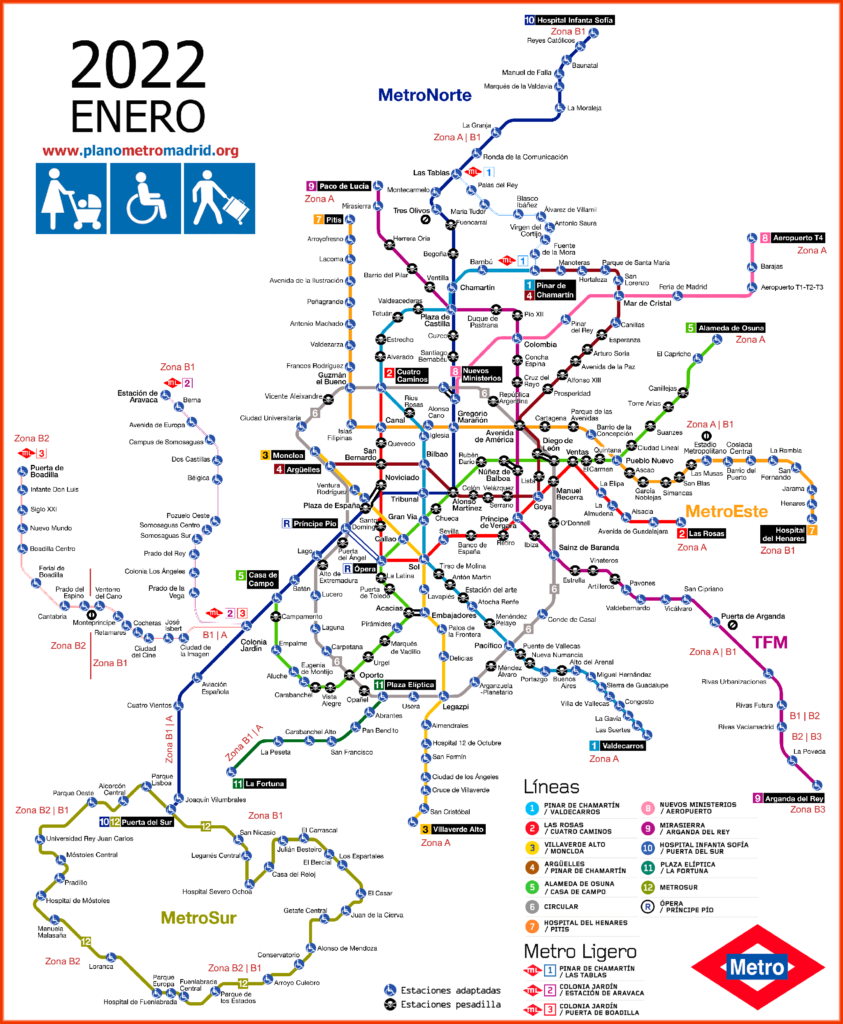 mapa do metro de madrid
